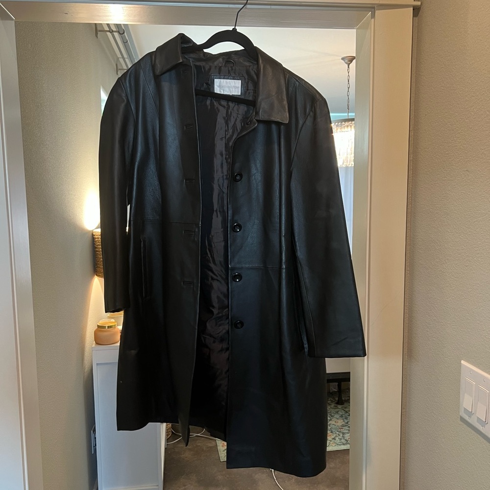Vintage leather worthington trench coat